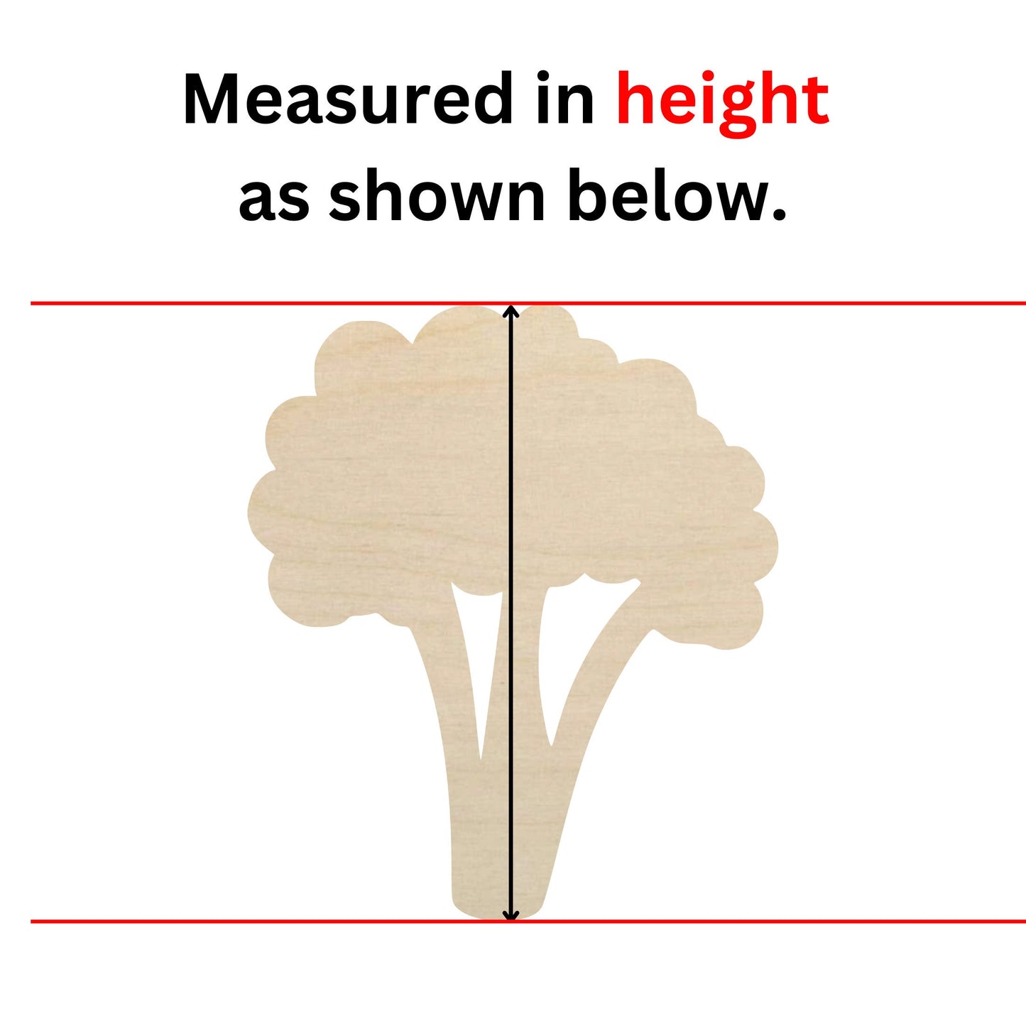 Unfinished Wooden Broccoli Shape | Unfinished Wooden Broccoli Cutout | Craft Supplies | DIY Craft