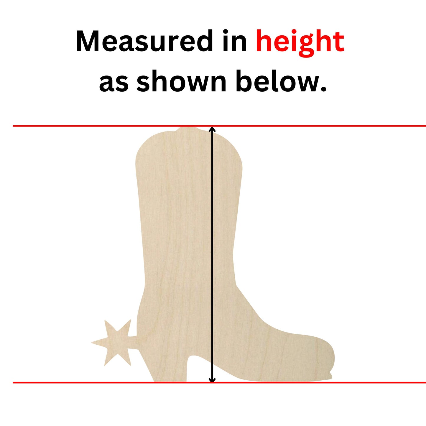 the height of a wooden boot is shown