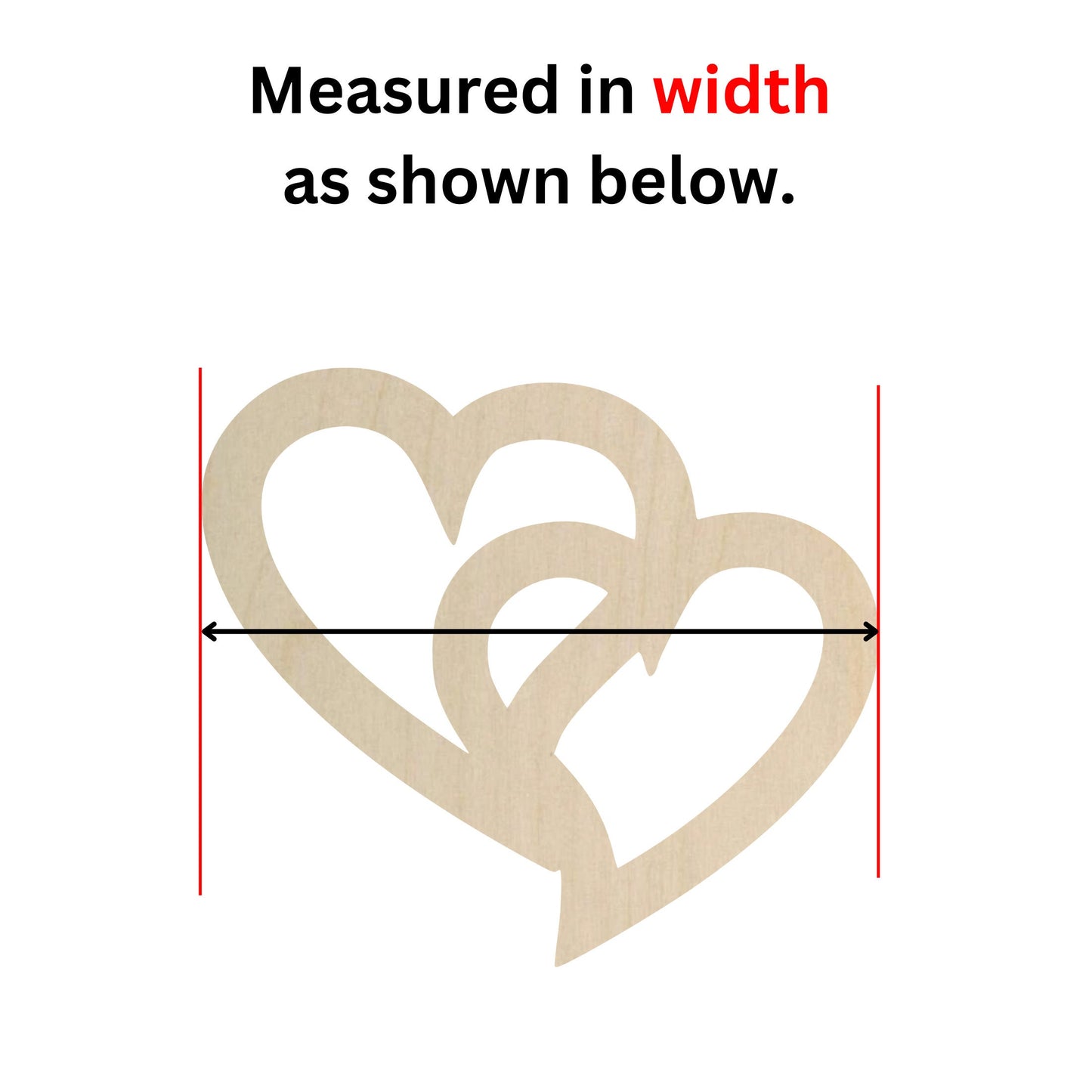 a picture of a heart with the words measured in width as shown below