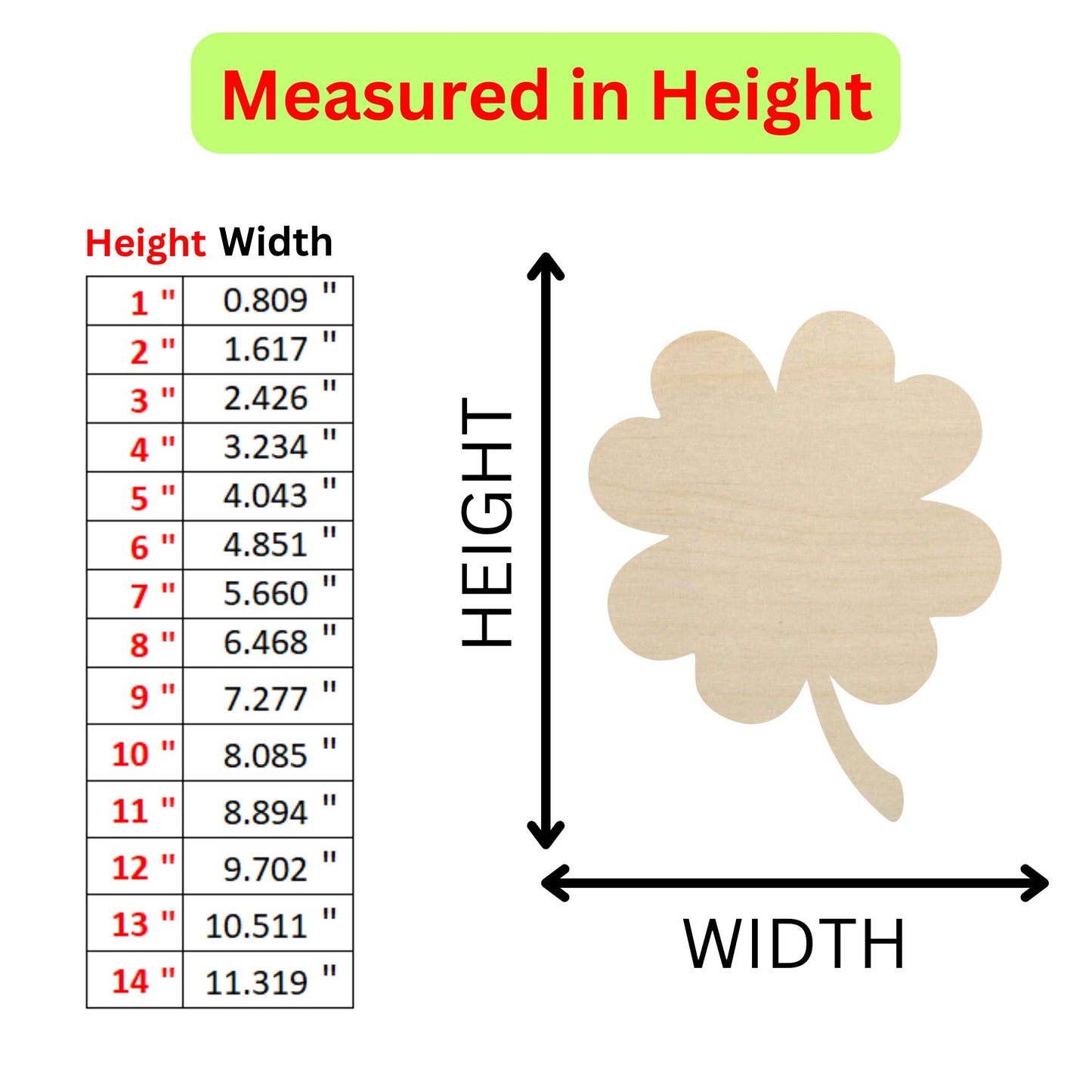 the height of a wooden flower with measurements
