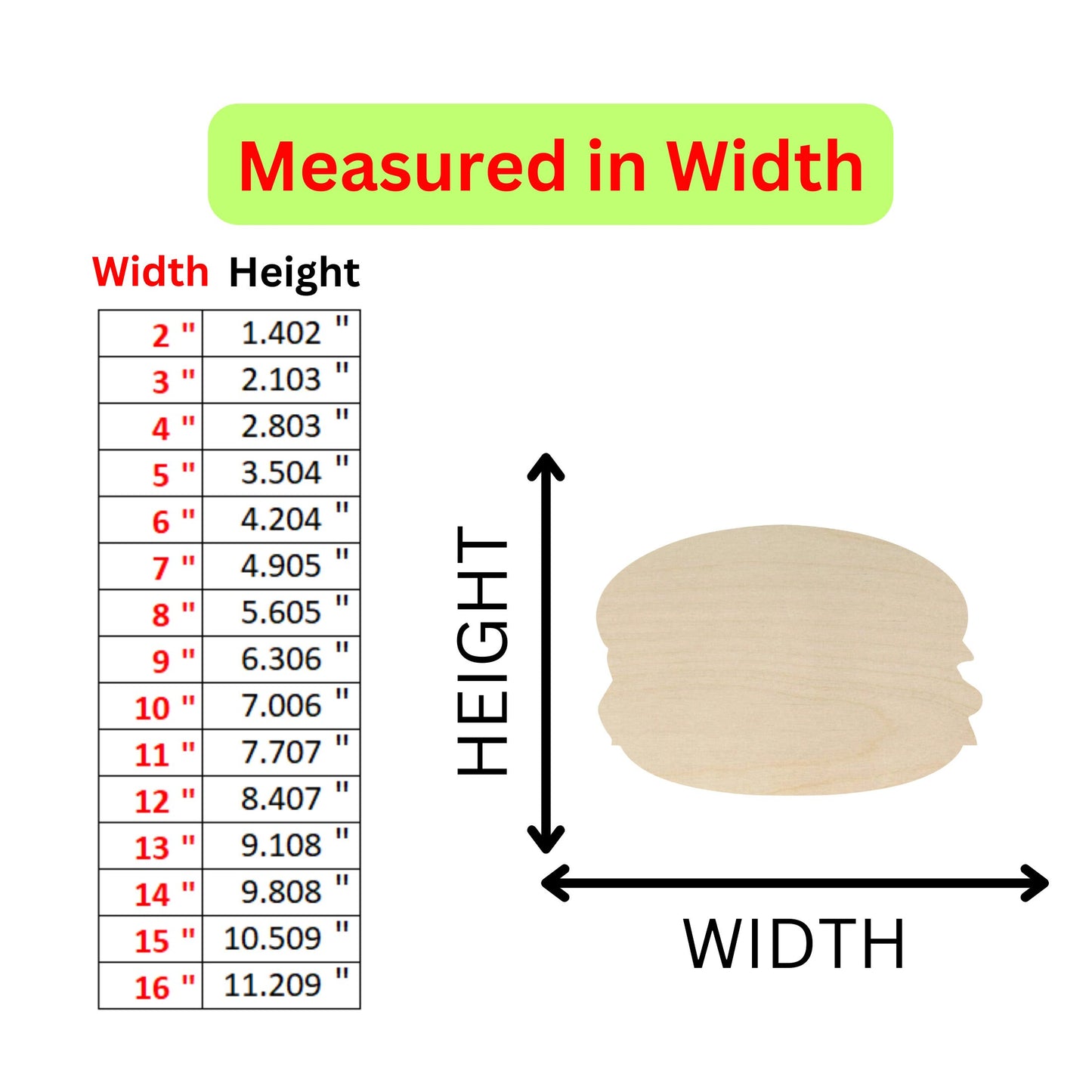 the height of a wooden board with measurements