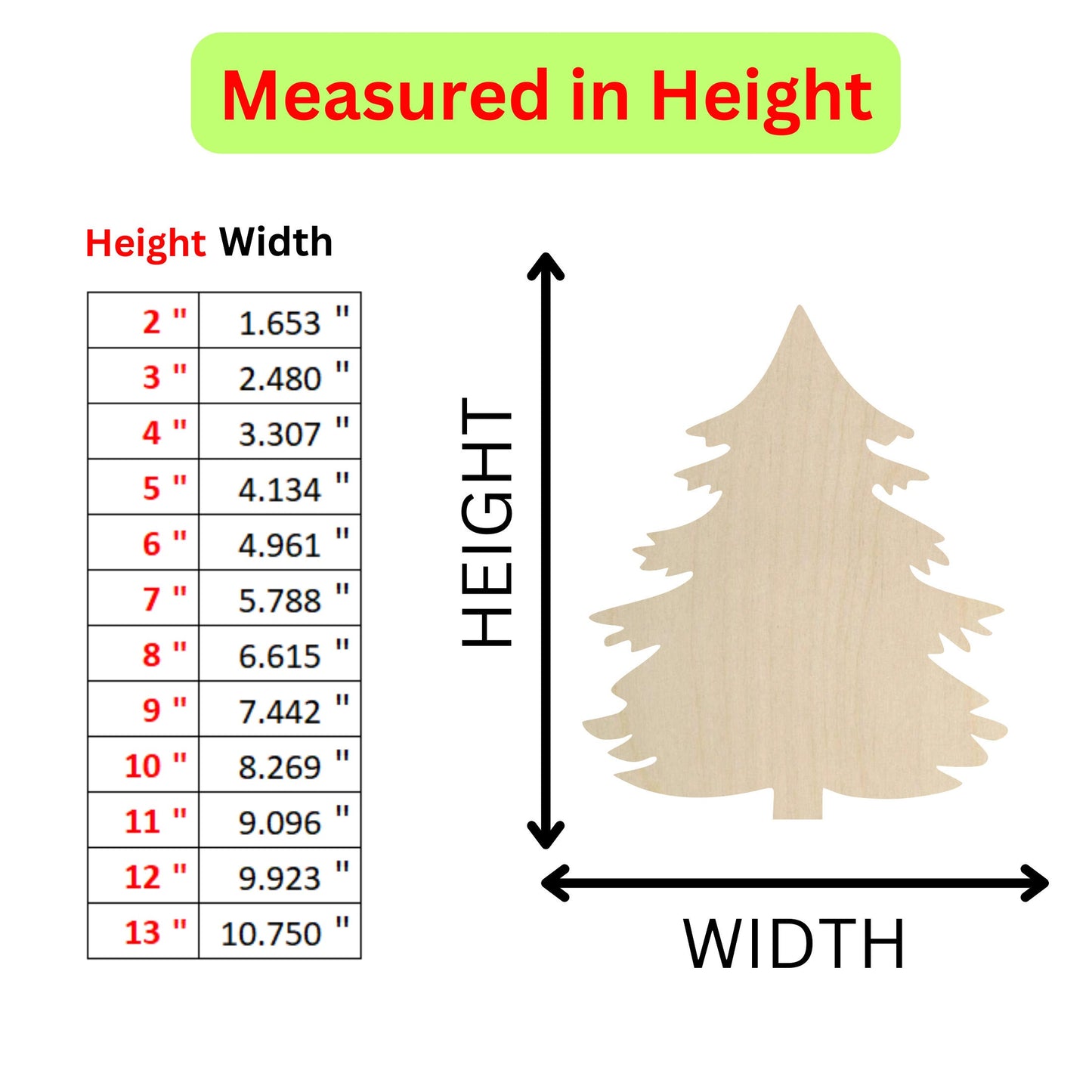 Unfinished Wooden Pine Tree Shape | Pine Tree Wood Cutout Shape | Laser Cut Blanks | Unfinished | DIY Craft Blanks