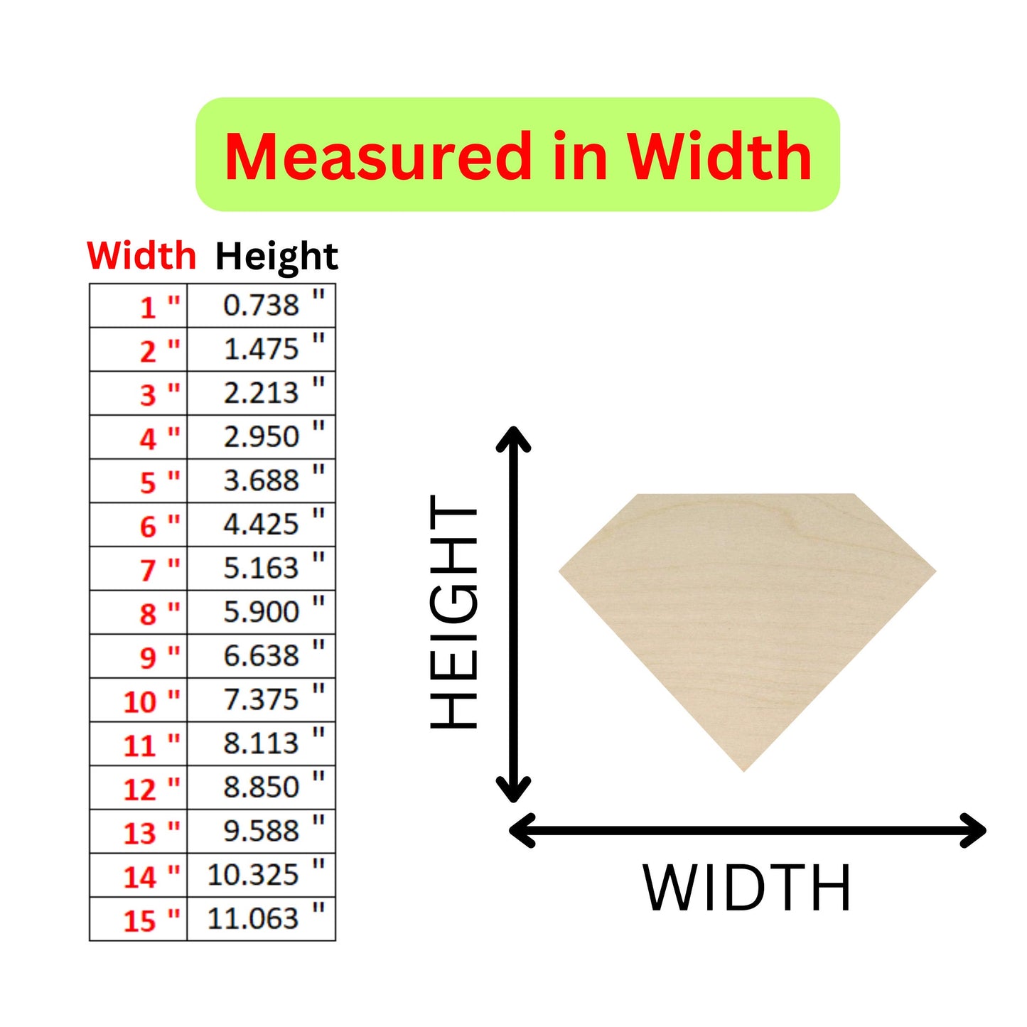 Unfinished Wooden Diamond Shape | Diamond Plate Blank Cutout | Craft Supplies | Bulk Wholesale