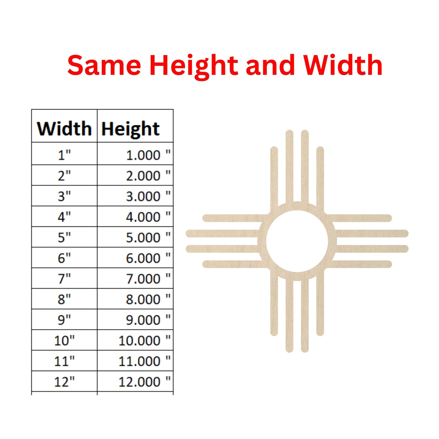 Wooden Zia Shape | Zia Symbol | Zia New Mexico Blank Cutout | Craft Supplies | Laser Cut