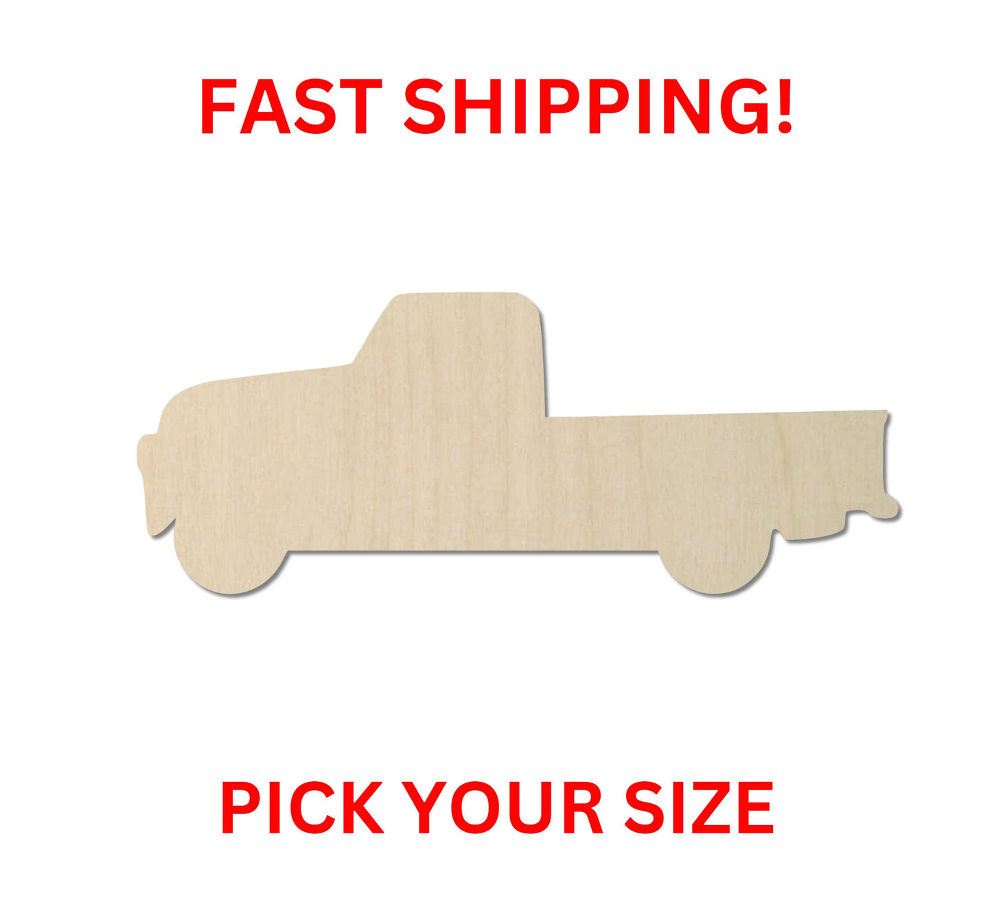 Wooden Vintage Pickup Truck Shape | Wood Shapes | Vintage Truck Cut out | Craft Supplies | Old Truck 50 60