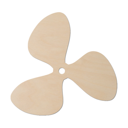 a wooden propeller on a white background