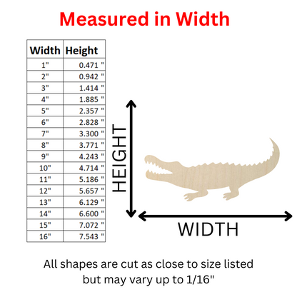 Wooden Alligator Shape Cutout