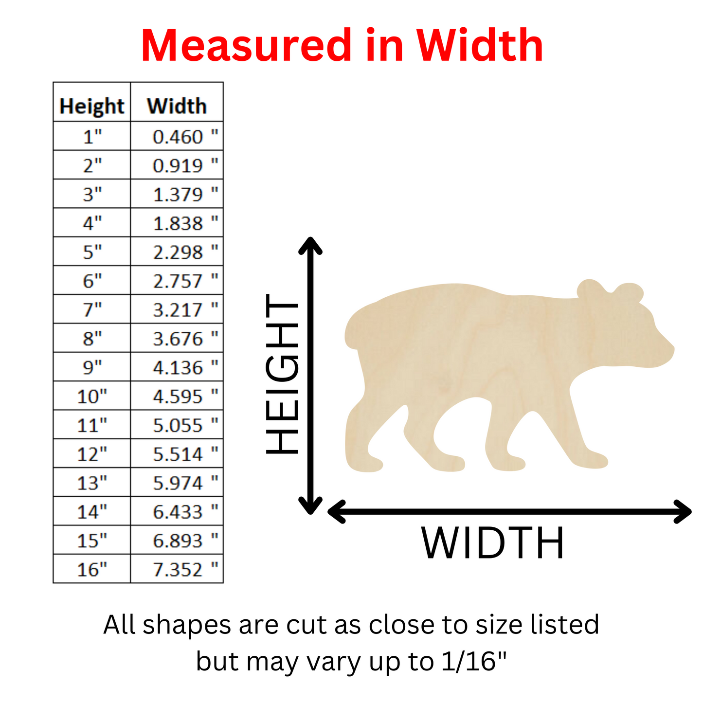 Wooden Bear Cub Shape - DIY Craft