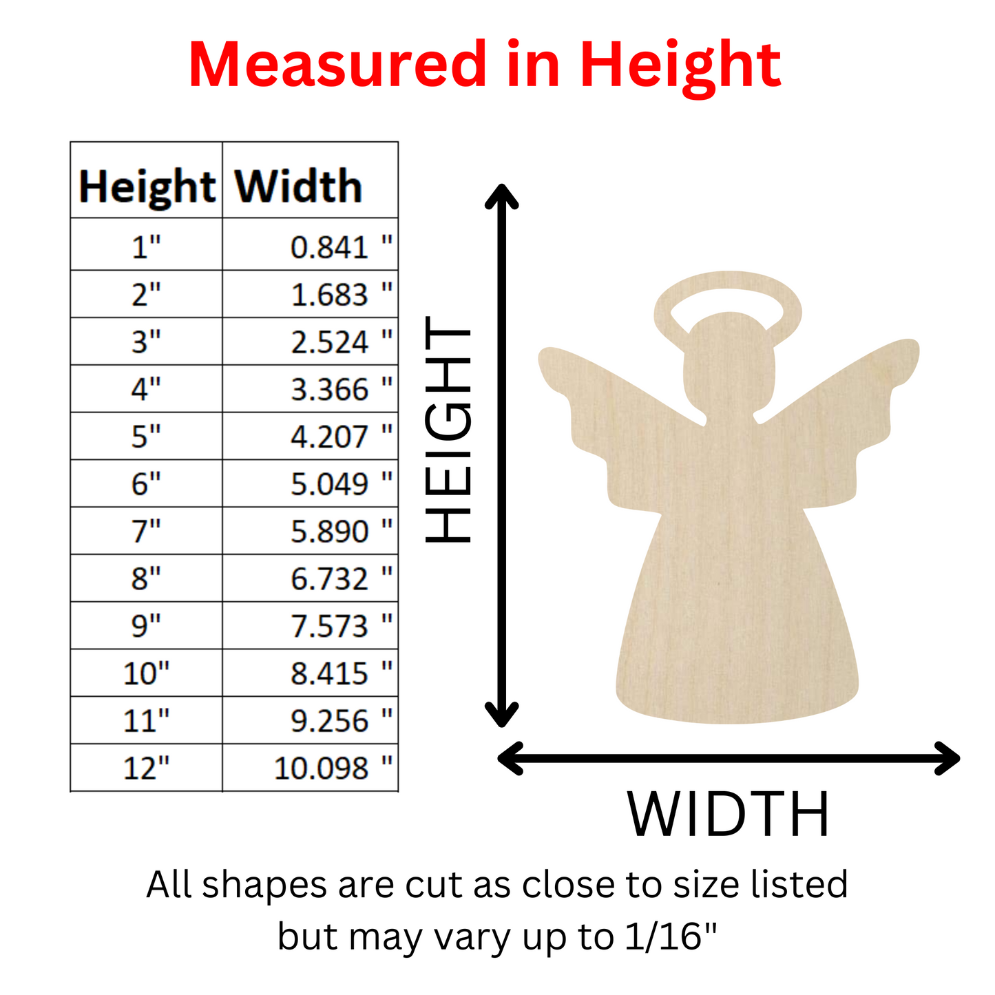 Wooden Angel Shape Cutout - DIY Craft