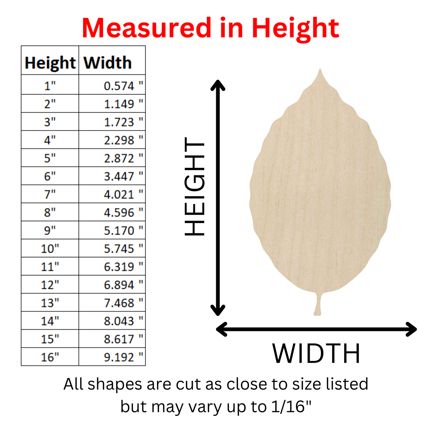 Wooden Beech Leaf Shape - DIY Craft