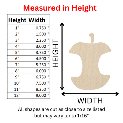 Wooden Apple Core Shape Cutout