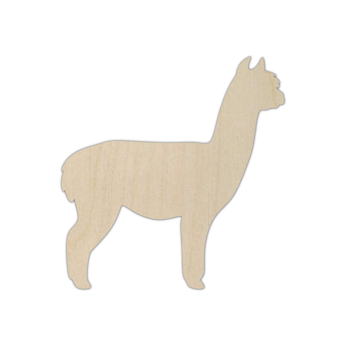 Wooden Alpaca Shape Cutout