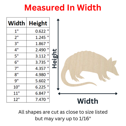 Wooden Armadillo Shape Cutout