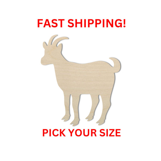 Wooden Goat Shape | Goat Wood Cutout Shape | Laser Cut Blanks | | DIY Craft Blanks | Bulk Goat