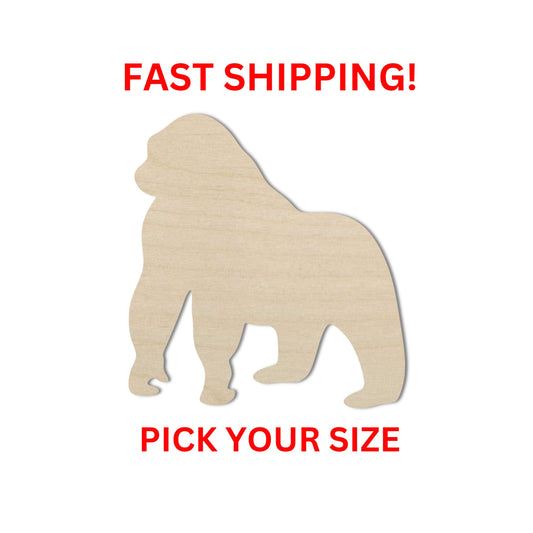 Wooden Gorilla Shape | Gorilla Zoo Wood Cutout Shape | Laser Cut Blanks | Cutouts | DIY Craft Blanks