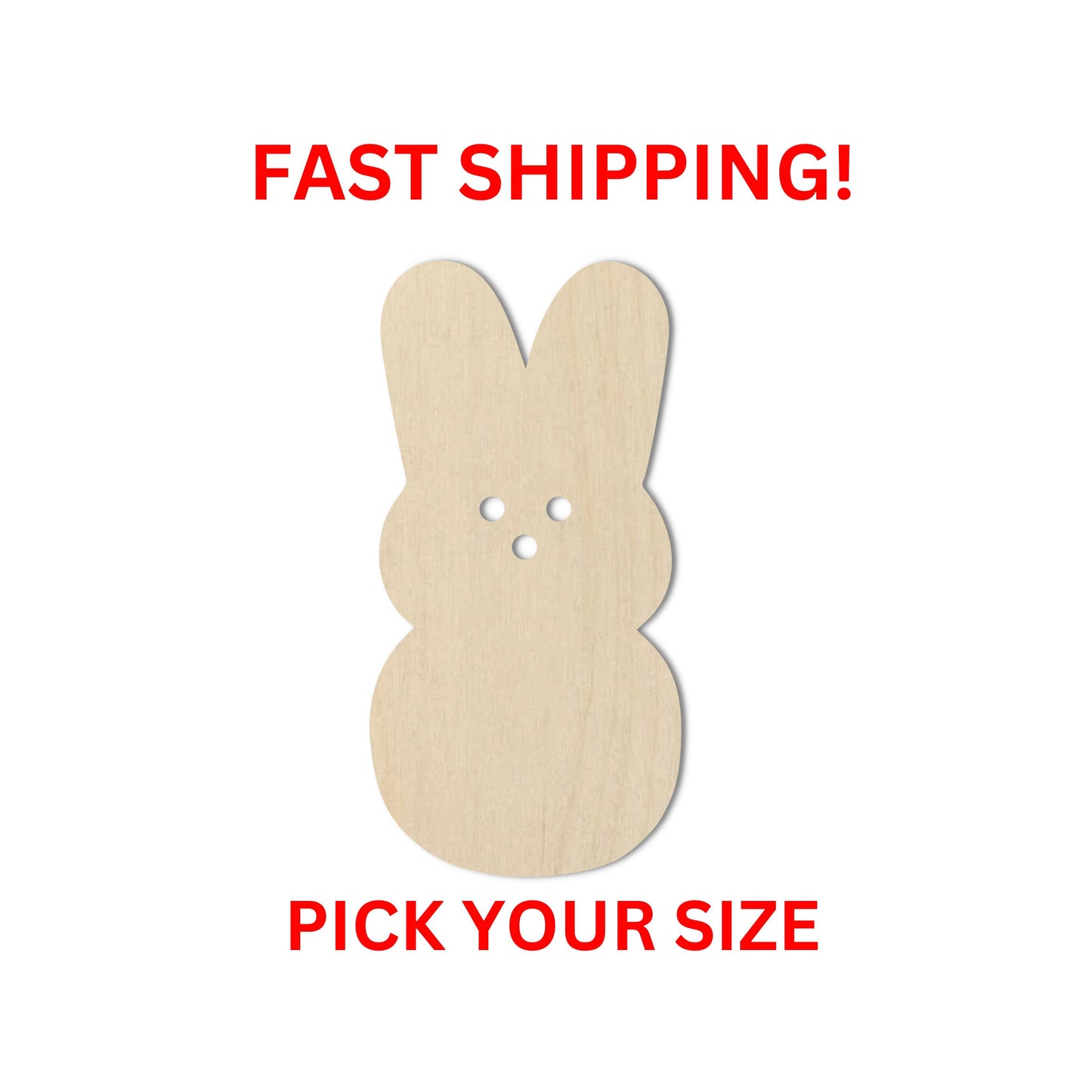 Wooden Bunny | Easter Bunny | Peeps Bunny Rabbit | Wooden Blank Cutout | Laser Cut | DIY Crafting Supplies