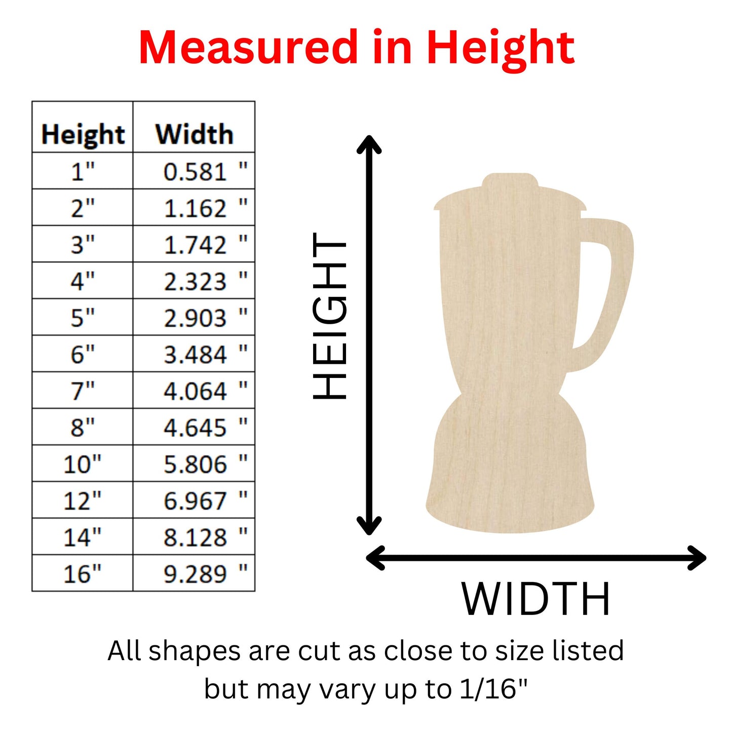 Wooden Blender Shape | Kitchen Blender Cutout | Craft Supplies | Small Appliance | Crafting Blanks