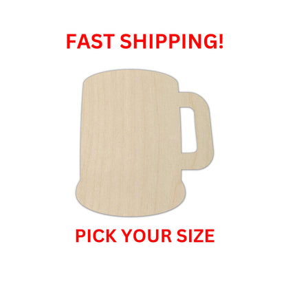 Wooden Beer Mug Shape | Mug Stein Cut Out | Craft Supplies | Crafting Blanks