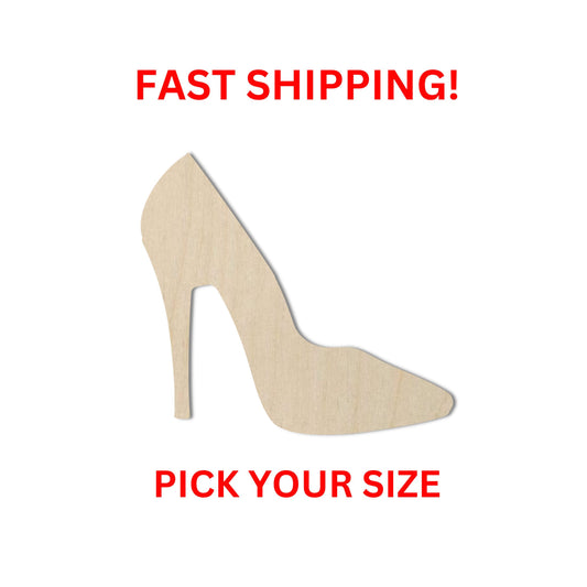 Wooden High Heel Shoe Shape | High Heel Blank Cutout | Craft Supplies | Bulk Megaphone | Fashion Shoe | Laser Cut