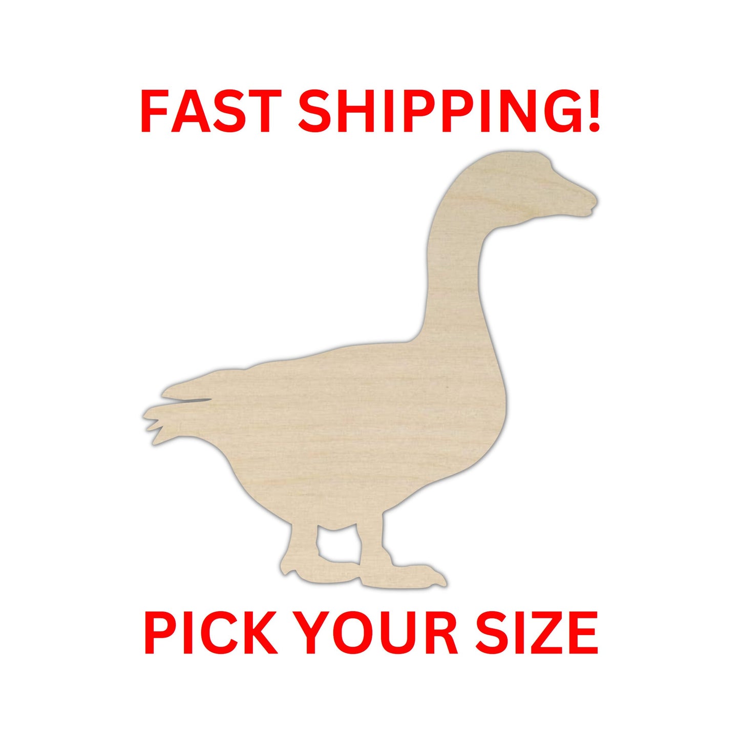 Wooden Goose Shape 02 | Goose Wood Cutout Shape | Laser Cut Blanks | | DIY Craft Blanks