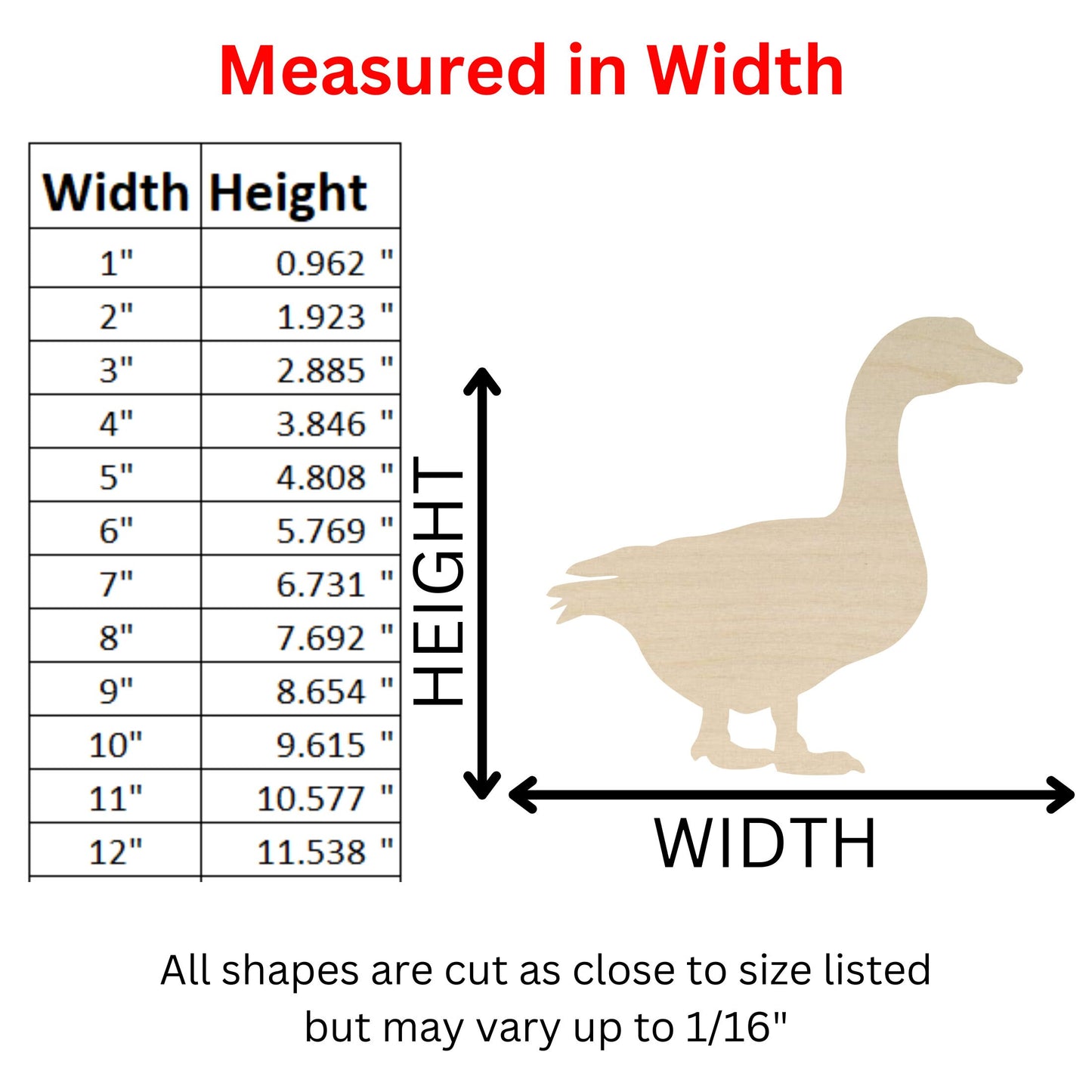 Wooden Goose Shape 02 | Goose Wood Cutout Shape | Laser Cut Blanks | | DIY Craft Blanks