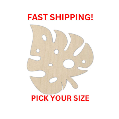 Wooden Monstera Shape 03 | Monstera Leaf Floral Wood Cutout Shape | Laser Cut Blanks | | DIY Craft Blanks