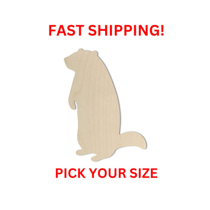 Wooden Groundhog Shape | Groundhog Wood Cutout Shape | Laser Cut Blanks | DIY Craft Blanks | Bulk Wholesale