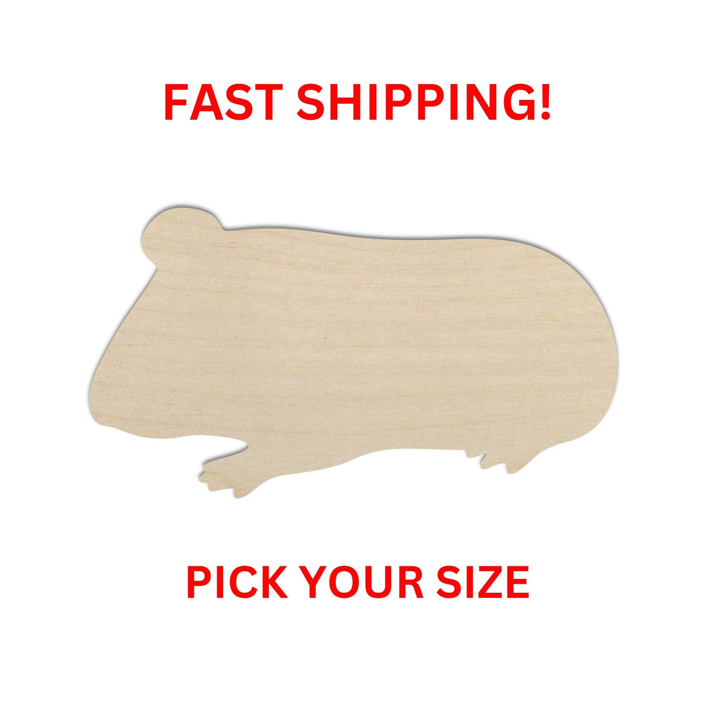 Wooden Guinea Pig Shape | Guinea Pig Wood Cutout Shape | Laser Cut Blanks | DIY Craft Blanks | Bulk Wholesale