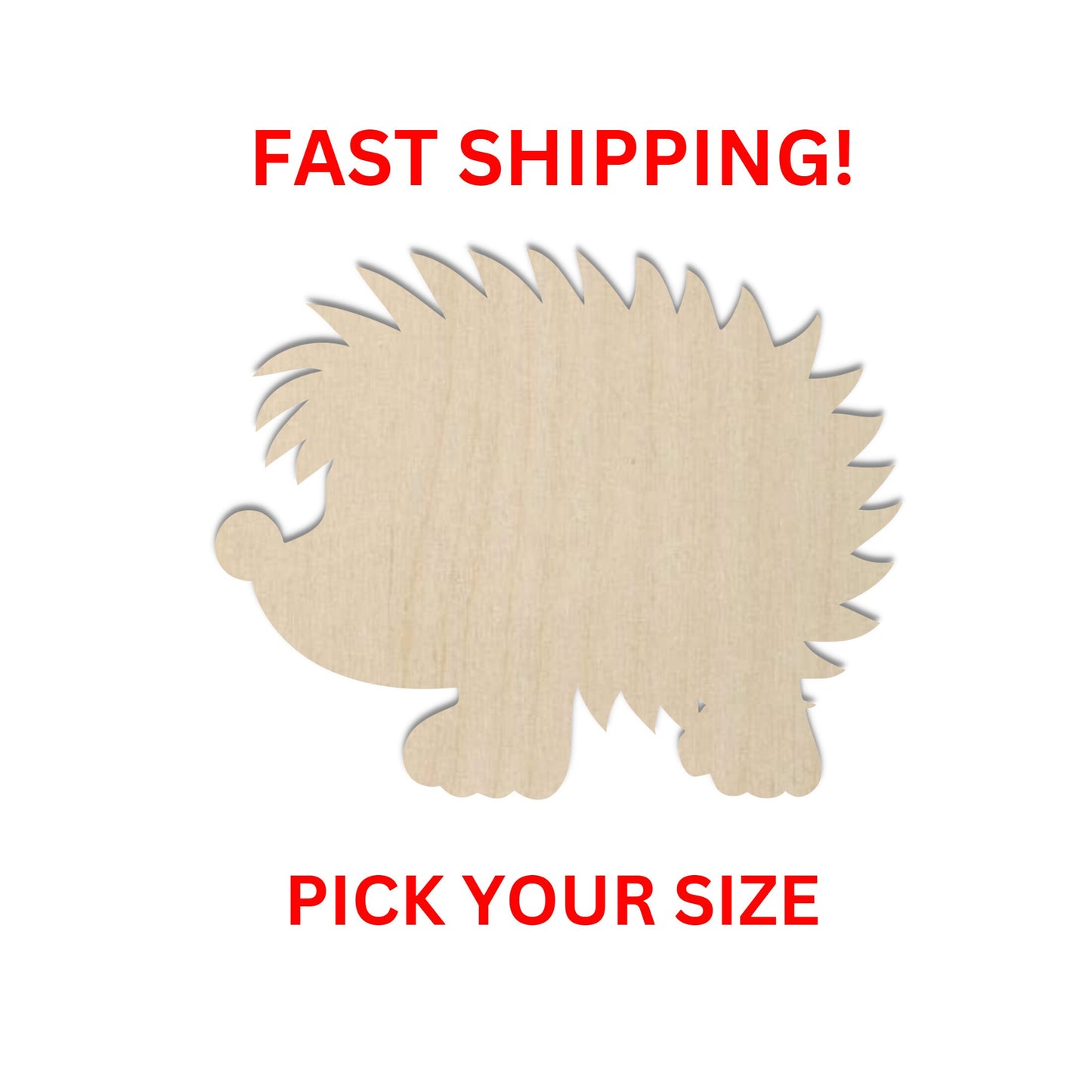 Wooden Hedgehog Shape | Hedgehog Wood Cutout Shape | Laser Cut Blanks | DIY Craft Blanks | Bulk Wholesale