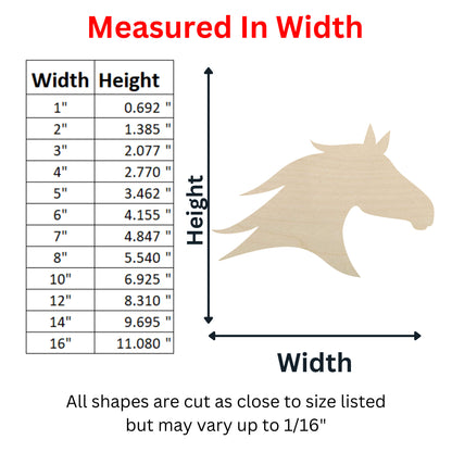 Wooden Horse Head Shape | Horse Head Wood Cutout Shape | Laser Cut Blanks | | DIY Craft Blanks