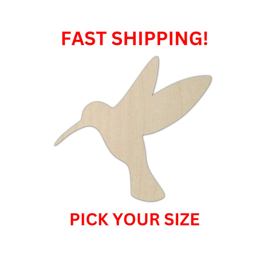 Wooden Hummingbird Shape | Hummingbird Cutout | Bird Blanks | DIY Crafting Supplies | Bulk Wholesale