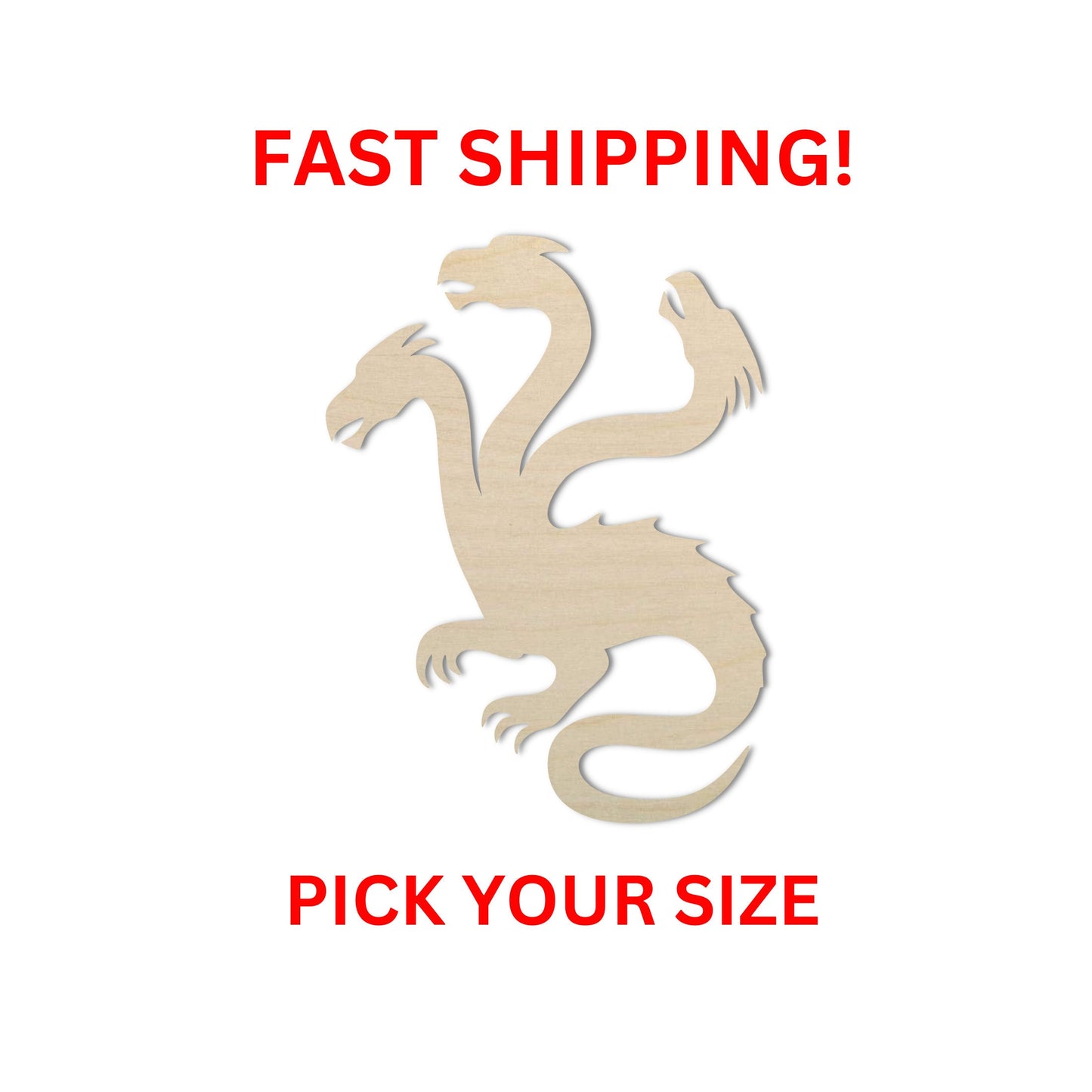 Wooden Hydra Dragon Shape | Mythical Cutout | Hydra Dragon Cutout | Wooden Blank Cutout | Laser Cut | Bulk Wholesale