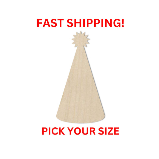 Wooden Birthday Hat Shape | Birthday Hat Blank Cutout | Craft Supplies | Bulk Wholesale