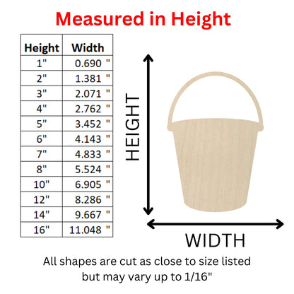 Wooden Bucket Shape | Bucket Beach Cut Out | Wood Craft Supplies | Blank for Craft | Laser Cut | DIY Craft Cutout