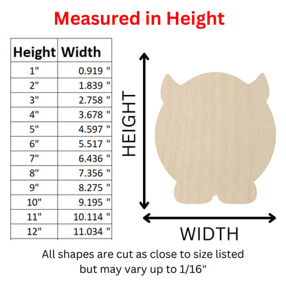 Wooden Pig Shape | Pig Wood Cutout Shape | Laser Cut Blanks | | DIY Craft Blanks