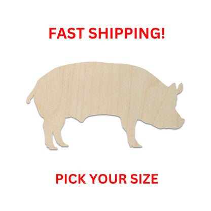 Wooden Pig Shape | Pig Wood Cutout Shape | Laser Cut Blanks | | DIY Craft Blanks