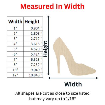 Wooden High Heel Shoe Shape | High Heel Blank Cutout | Craft Supplies | Bulk Megaphone | Fashion Shoe | Laser Cut