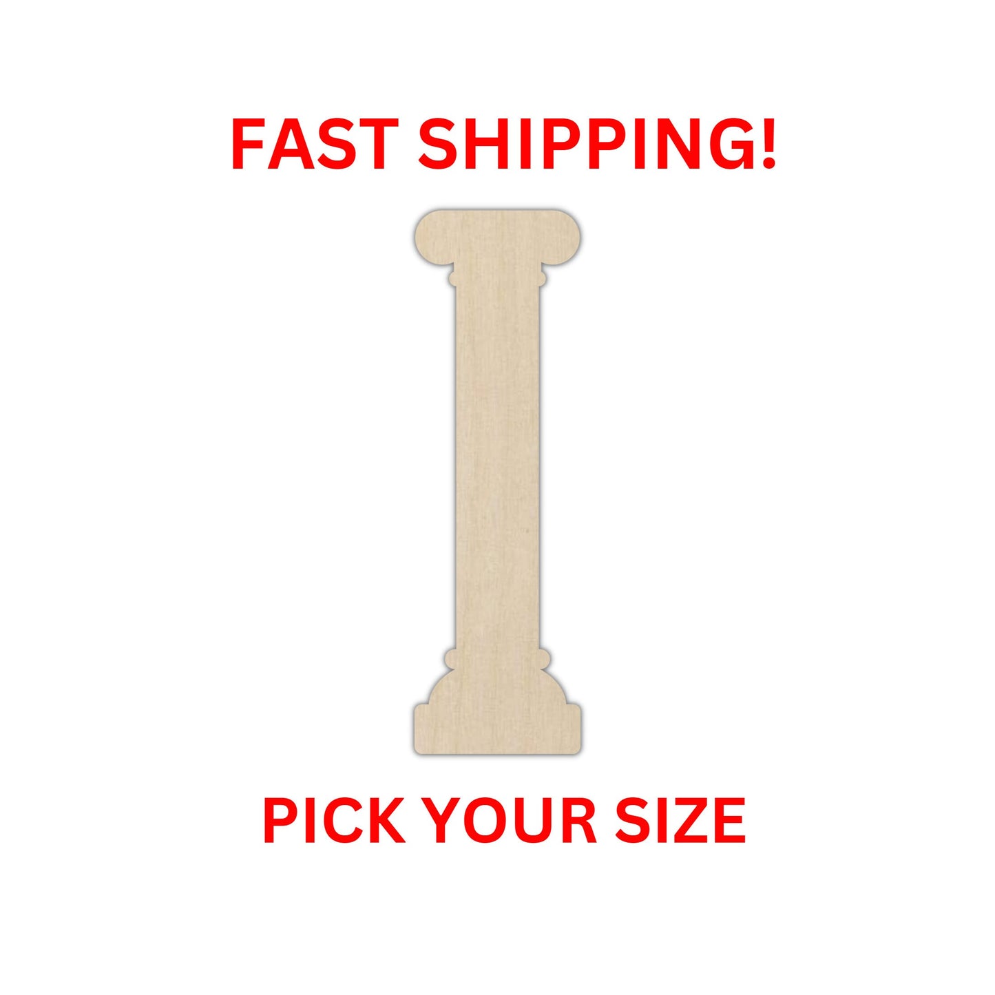 Wooden Greek Column Shape | Greek Column Blank Cutout | Craft Supplies | Bulk Wholesale