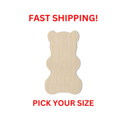 Wooden Gummy Bear Shape | Gummy Bear Wood Cutout Shape | Laser Cut Blanks | DIY Craft Blanks