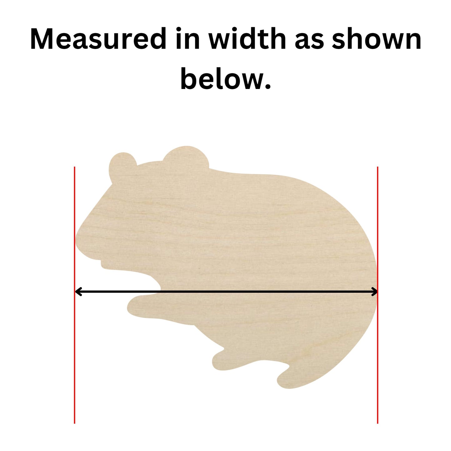 Wooden Hamster Shape | Hamster Wood Cutout Shape | Laser Cut Blanks | DIY Craft Blanks | Bulk Wholesale