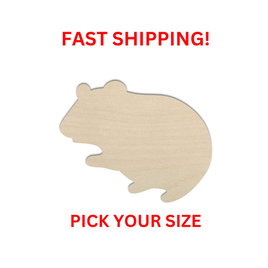 Wooden Hamster Shape | Hamster Wood Cutout Shape | Laser Cut Blanks | DIY Craft Blanks | Bulk Wholesale