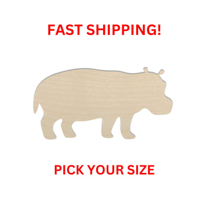 Wooden Hippo Shape | Hippo Wood Cutout Shape | Laser Cut Blanks | DIY Craft Blanks | Bulk Wholesale