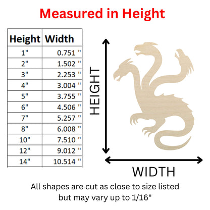 Wooden Hydra Dragon Shape | Mythical Cutout | Hydra Dragon Cutout | Wooden Blank Cutout | Laser Cut | Bulk Wholesale