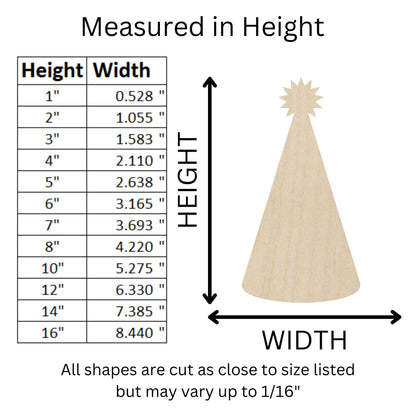 Wooden Birthday Hat Shape | Birthday Hat Blank Cutout | Craft Supplies | Bulk Wholesale