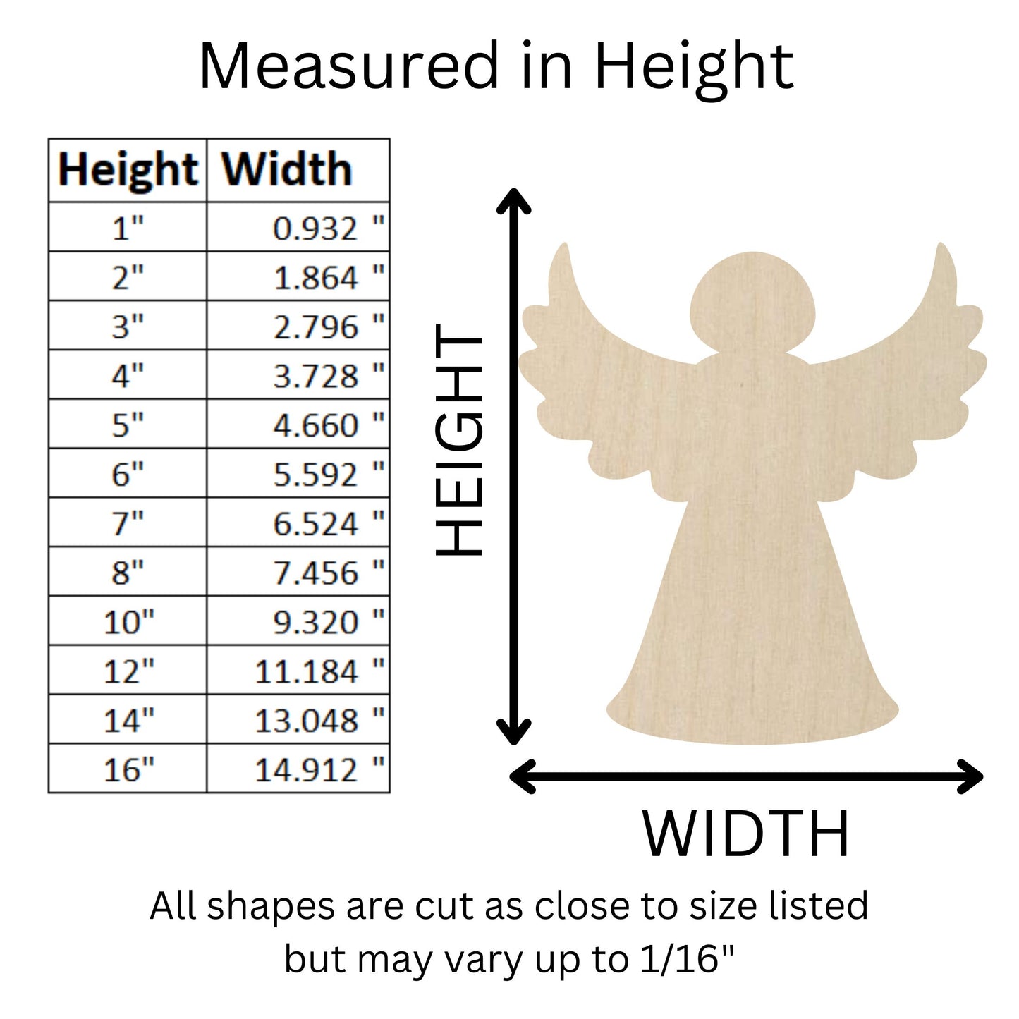 Wooden Angel Shape 04 - DIY Craft