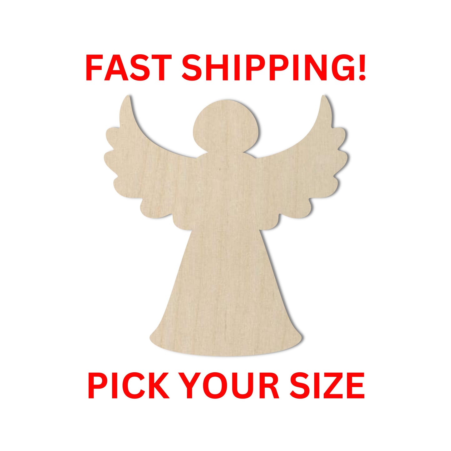 Wooden Angel Shape 04 - DIY Craft