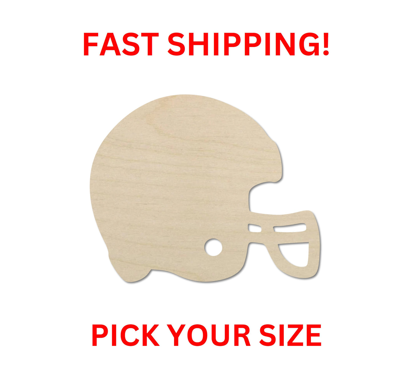 Wooden Football Helmet Shape | Football Helmet Cutout | Craft Supplies | Bulk Wholesale | Sports Football Helmet