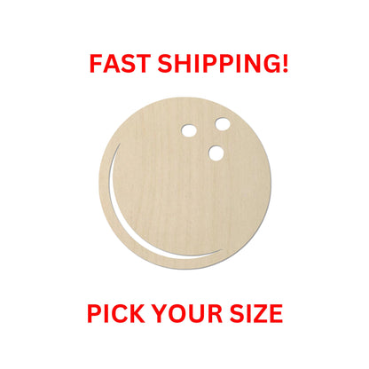 Unfinished Wooden Bowling Ball Shape | Blank Cutout | Craft Supplies | Bulk Wholesale | Bowling League | Laser Cut