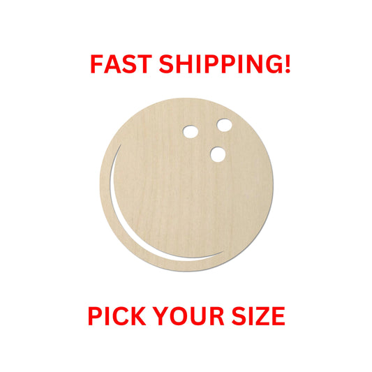 Unfinished Wooden Bowling Ball Shape | Blank Cutout | Craft Supplies | Bulk Wholesale | Bowling League | Laser Cut