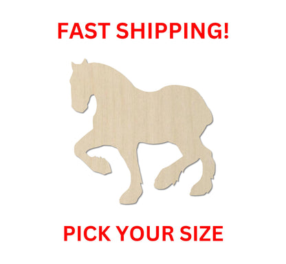 Wooden Clydesdale Horse Shape 02 | Horse Wood Cutout Shape | Work Horse Show Stable Work Horse Farm Hobby Riding